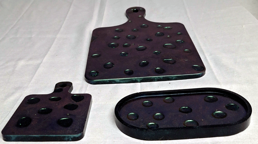 Waterdrop Trays and Rolling Tray Set Shades of Green